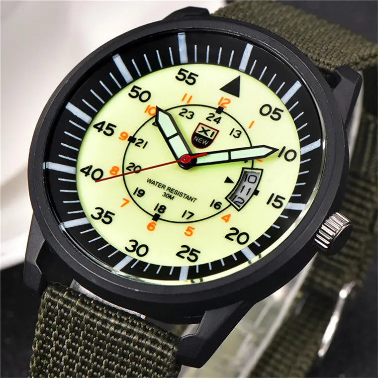 Orologio Uomo Marca Famosa Famous Xi Date Quartz Military Watch Men Soldier Canvas Strap Army Watches Feida 4