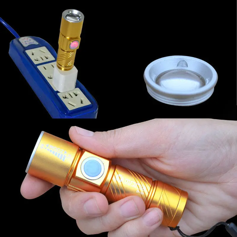 Outdoor Portable Usb Powerful Rechargeable Flashlight Lamp Led Usb Charger 69579 1
