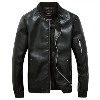 Outwear Leather Pu Zipper Jackets And Coats Jaqueta Masculina Casual Slim Fit Large Size Jackets 1