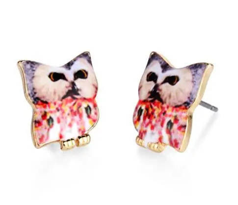Owl Earrings Animal Studs Jewelry Love My Pet Jewelry Animal Party Earrings Love Gift Idea Oed082 1