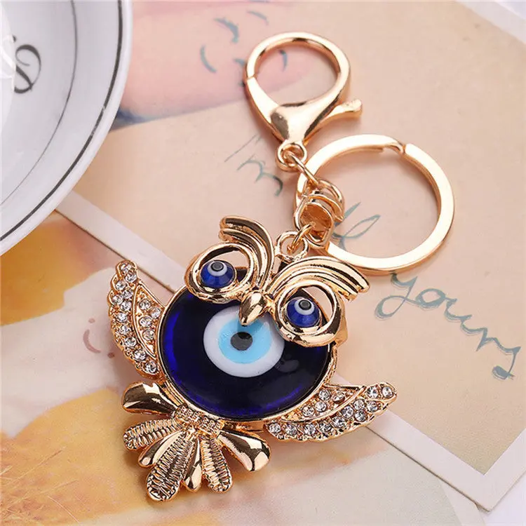 Owl Key Holder Rhinestone Keychain Bag Handbag Key Ring Car Key Small Pendant Llaveros Fast Shipping Feida 1