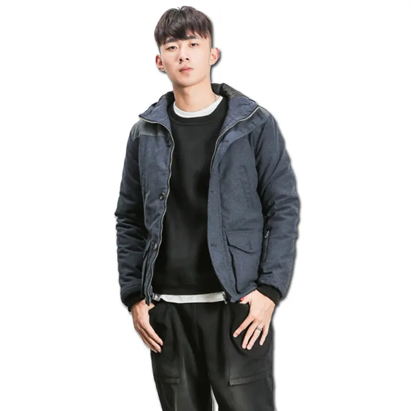 Padded Cotton Hooded Jackets Jaqueta Masculina Casual Slim Fit Zipper Veste Homme Jackets Outwear Hombre 1