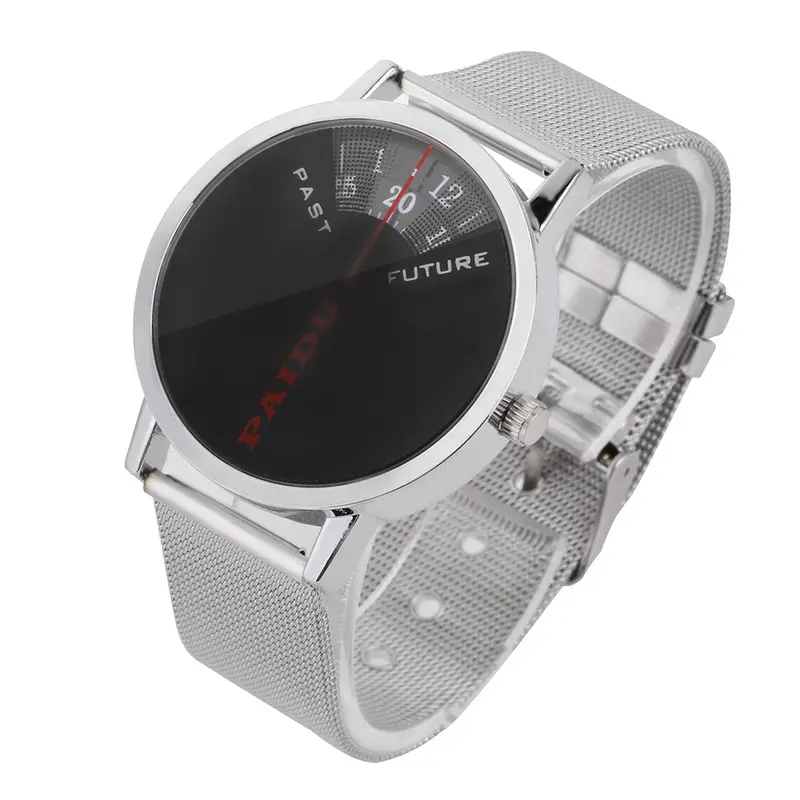 Paidu Simple Turntable Style Quartz Turntable Dial Wrist Watch Stainless Steel Mesh Watch Band Gift Relogio Masculino 1
