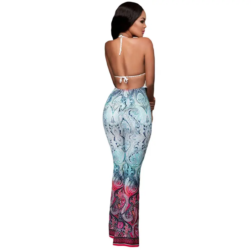 Paisley Print Palazzo High Waist Flare Pants Top Pants With Elastic Waist High Waisted Trousers 4
