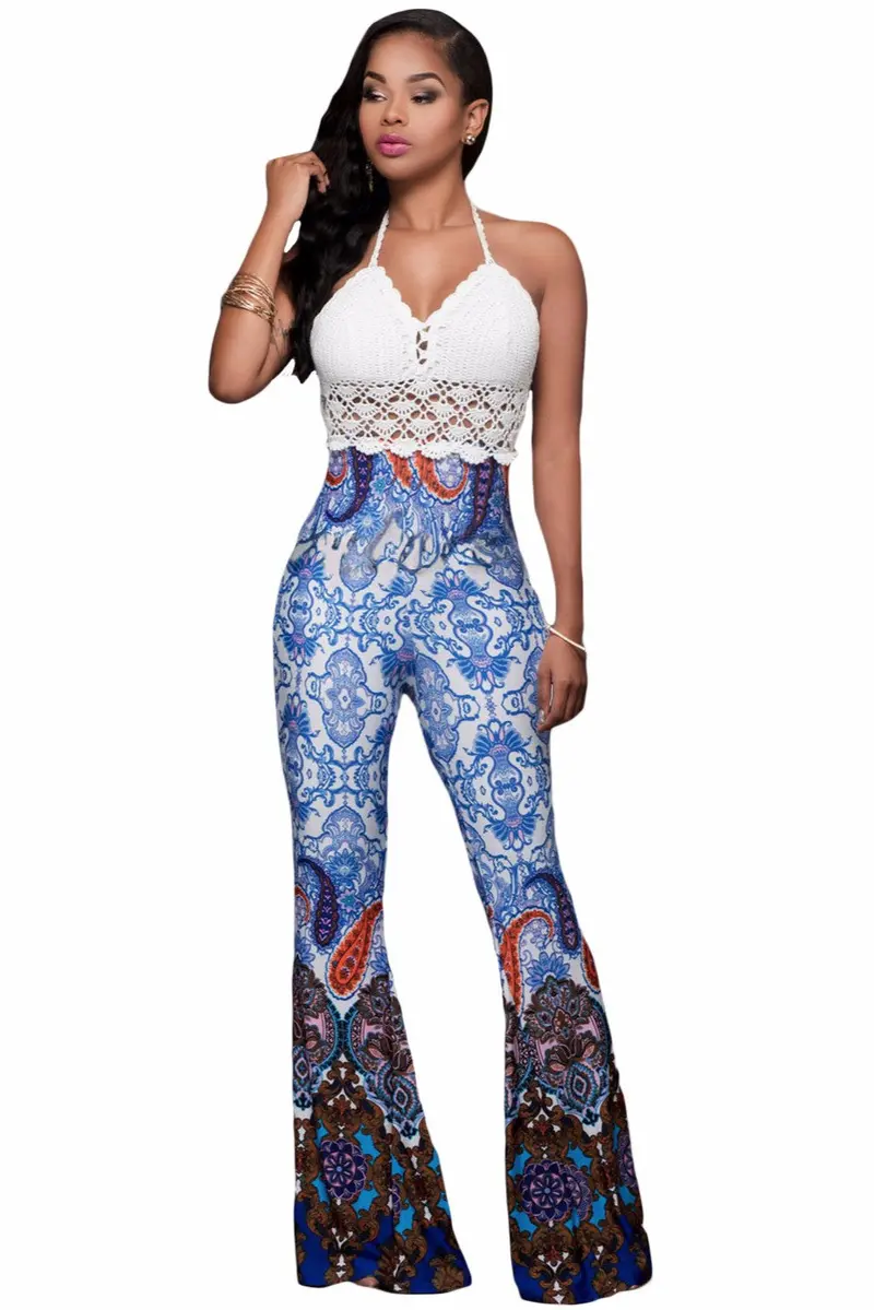 Paisley Print Palazzo High Waist Flare Pants Top Pants With Elastic Waist High Waisted Trousers 5