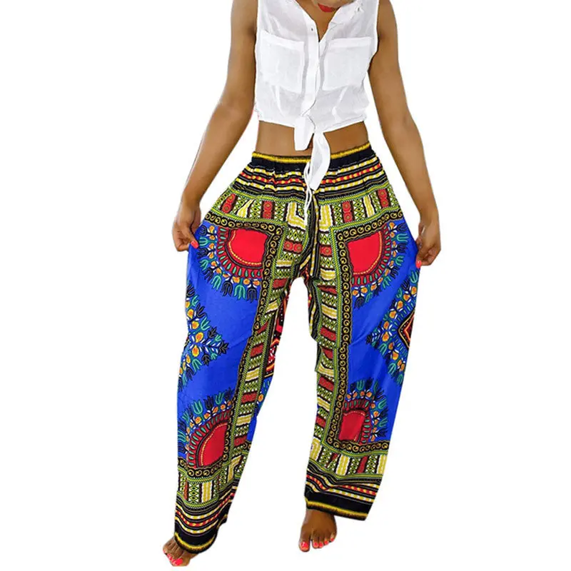 Pantalones Mujer Pants Women Boho Pants Boho Print Bohemia Traditional African Print Wide Leg Pants Trousers Women 10