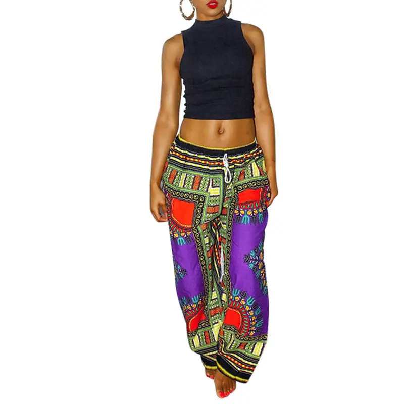 Pantalones Mujer Pants Women Boho Pants Boho Print Bohemia Traditional African Print Wide Leg Pants Trousers Women 11