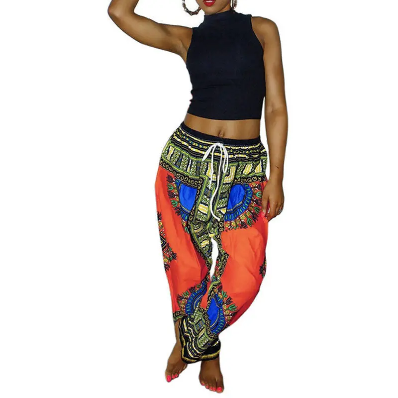 Pantalones Mujer Pants Women Boho Pants Boho Print Bohemia Traditional African Print Wide Leg Pants Trousers Women 7