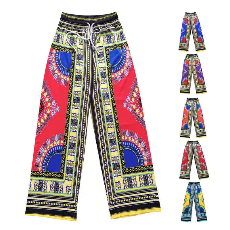 Pantalones Mujer Pants Women Boho Pants Boho Print Bohemia Traditional African Print Wide Leg Pants Trousers Women 8