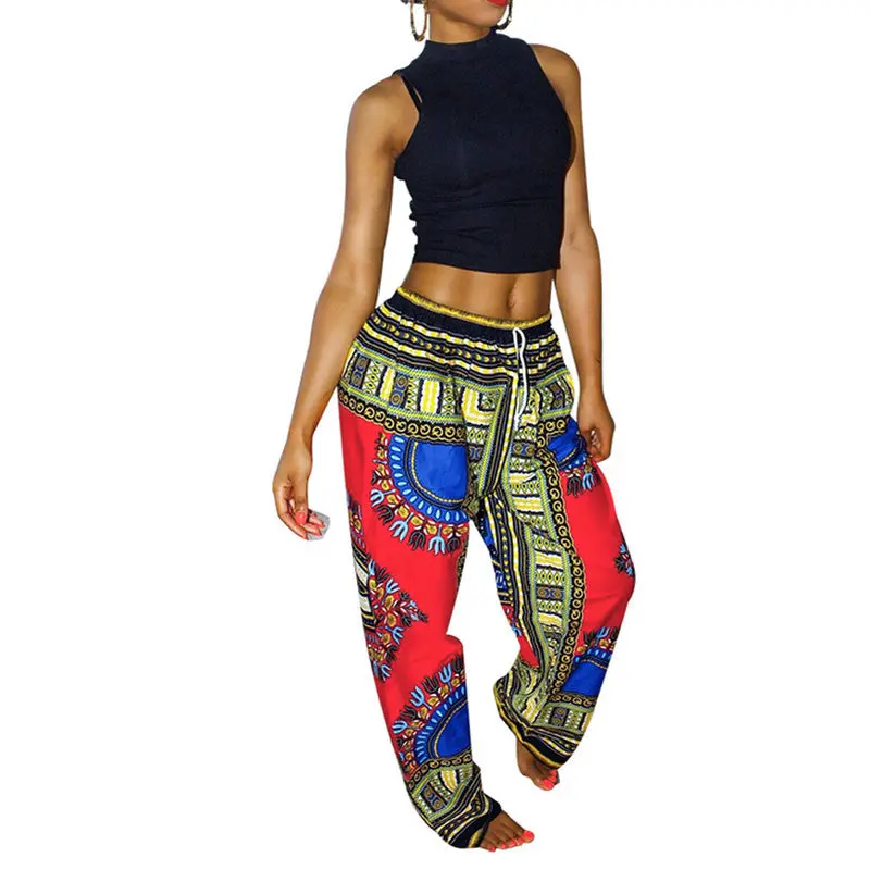 Pantalones Mujer Pants Women Boho Pants Boho Print Bohemia Traditional African Print Wide Leg Pants Trousers Women 9