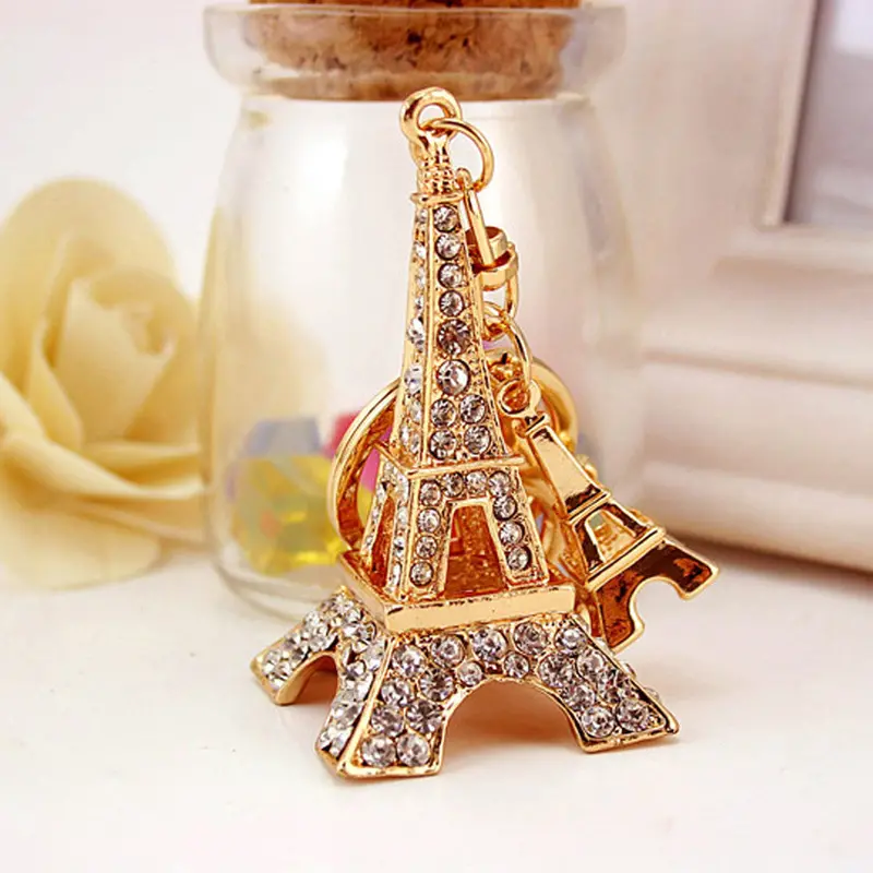 Paris Eiffel Tower Keychains Car Key Chain Ring Fashion Keyring Gift Metal Key Ring Pendant 2