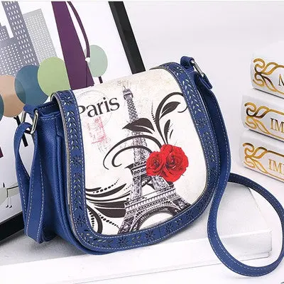 Paris Style Tower Print Ladies Handbag Chain Shoulder Bags Pu Leather Women Messenger Bag Crossbody Small Bolsa Feminina 2