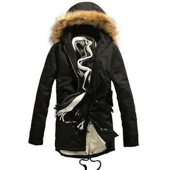 Parkas Jacket Coat Casual Slim Fitthickening Plus Velvet Down Parkas Jacket Cotton Coat Outwear 1