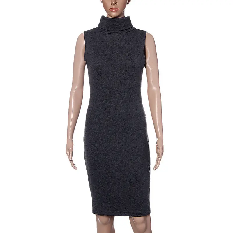 Party Dresses Women Stretch Sleeveless Knit Vintage Dress Bodycon Dress Sexy Party Vestido Elegent Cloth 1