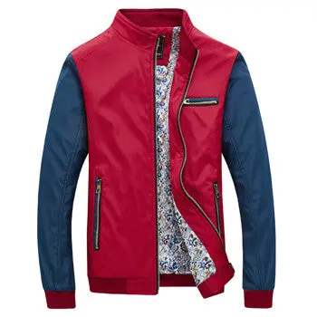 Patchwork Zipper Jackets Coats Jaqueta Masculina Casual Slim Fit Large Size Veste Hommejackets 1