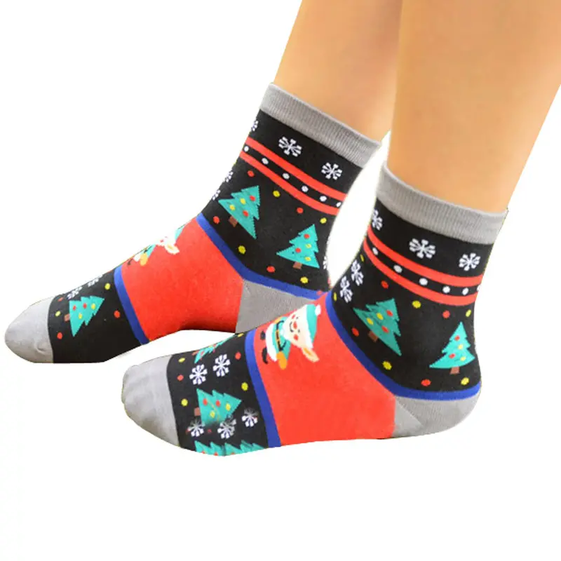 Pattern Women Cotton Socks Christmas Snowman Socks 1