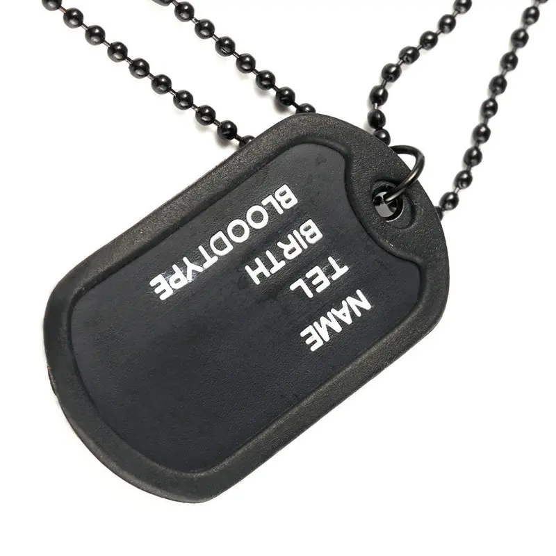 Pendant Necklace Sweater Chainnecklaces 2 Dog Tags Chain Necklaceable Design 1