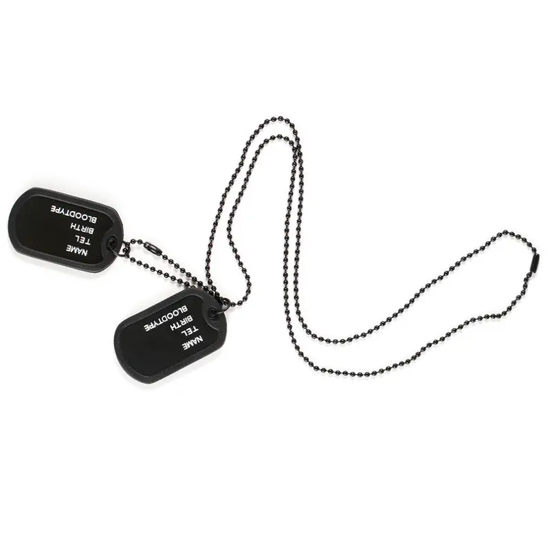 Pendant Necklace Sweater Chainnecklaces 2 Dog Tags Chain Necklaceable Design 2