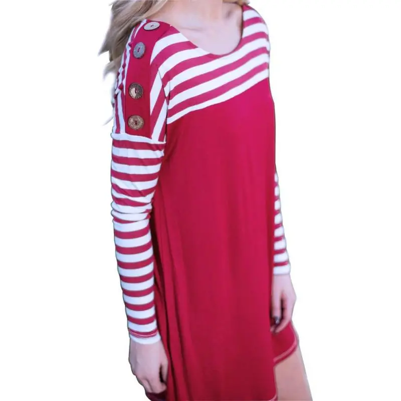 Personality Loose And Comfortable Long Sleeved Button Fringe Dress 2