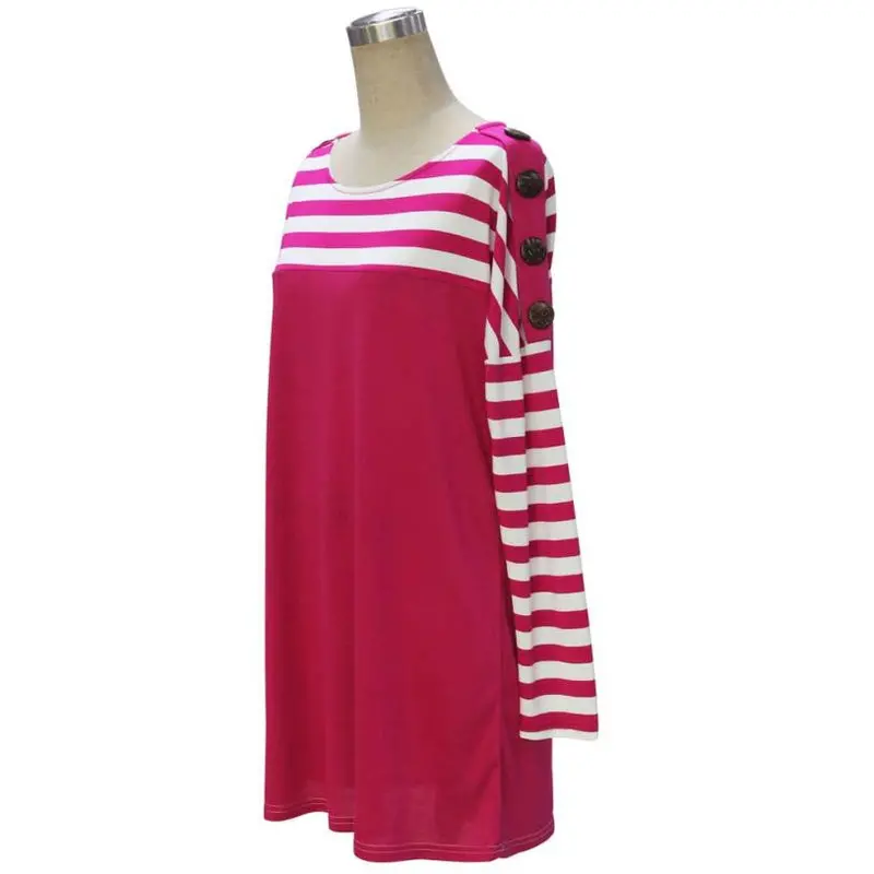 Personality Loose And Comfortable Long Sleeved Button Fringe Dress 4