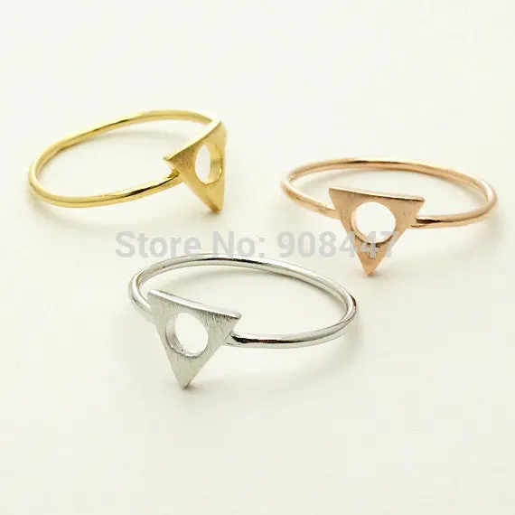 Personality Triangle And Circle Rings,Geometry Decorative Pattern Triangle Round Rings R110 1