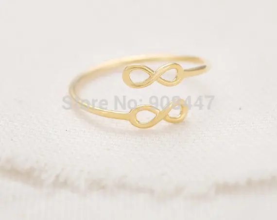 Personalized Double Infinity Ring,Adjustable Ring Gift R105 1