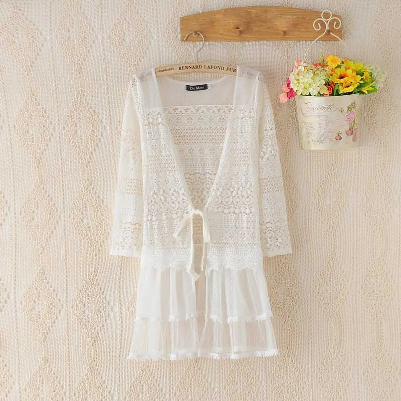 Perspective Lace Cardigan Sunscreen Air-Conditioned Shirt 1