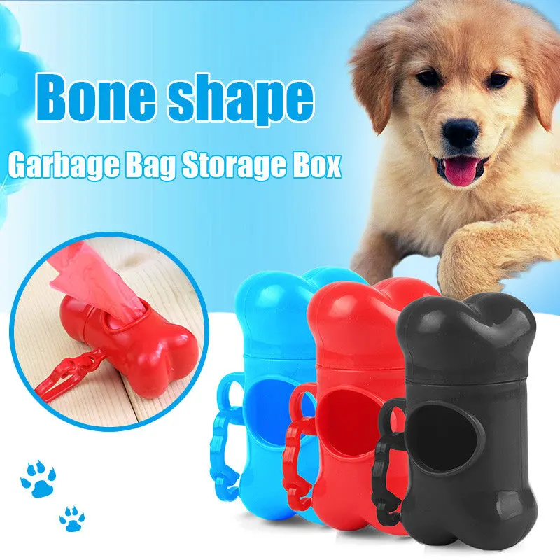 Pet Dog Bone Shape Dispenser Box Garbage Clean Up Waste Bag Carrier Holder Case 22234 1