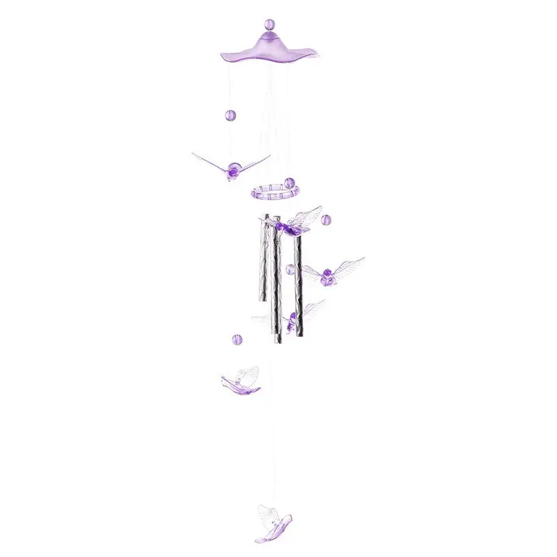 Pigeon Plastic Crystal 4 Metal Tubes Windchime Wind Chime Home Garden Decor 76474 1