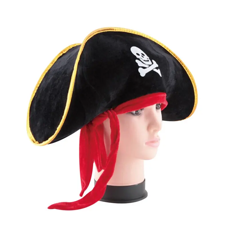 Pirate Captain Hat Skull Crossbone Cap Costume Fancy Dress Party Halloween 1