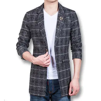 Plaid Nylon Parkas Coats Jackets Wool Blends Jackets And Coats Casual Slim Fitlong Parkas 1