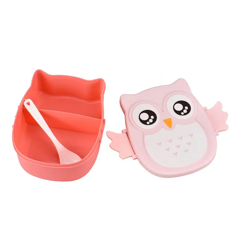 Plastic Owl Lunch Box Lunch Bag Food Container Storage Bags For Girls Picnic Portable Bento Box 2