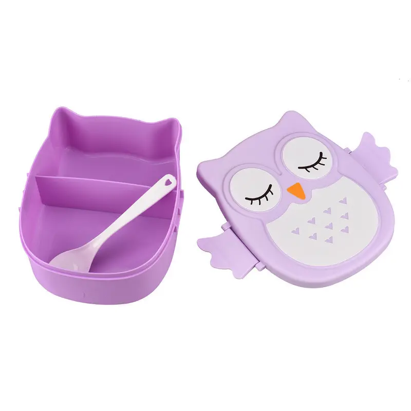 Plastic Owl Lunch Box Lunch Bag Food Container Storage Bags For Girls Picnic Portable Bento Box 3