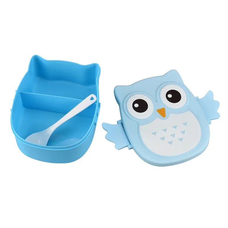 Plastic Owl Lunch Box Lunch Bag Food Container Storage Bags For Girls Picnic Portable Bento Box 4