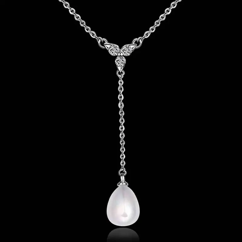 Platinum Plated Necklaces Simulated Pearl Beads Statement Collares Women Necklacenpln 1 2