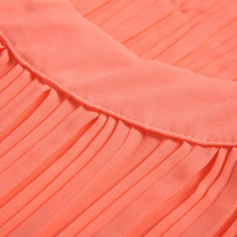 Pleated Chiffon Blouse Women Tops With Metal Chain Casual Sleeveless Tank Top Plus Size Shirts Women Blusa 10