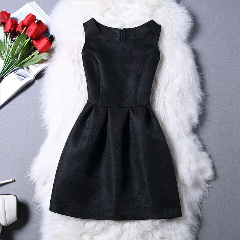 Plus Size Dress Women Elegant Office Casual Sleeveless A-Line Dresses Vestidos De Fiesta Sale Feida 1