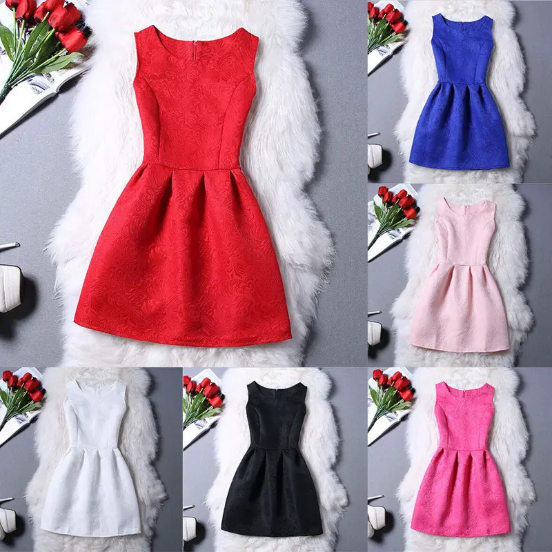Plus Size Dress Women Elegant Office Casual Sleeveless A-Line Dresses Vestidos De Fiesta Sale Feida 11