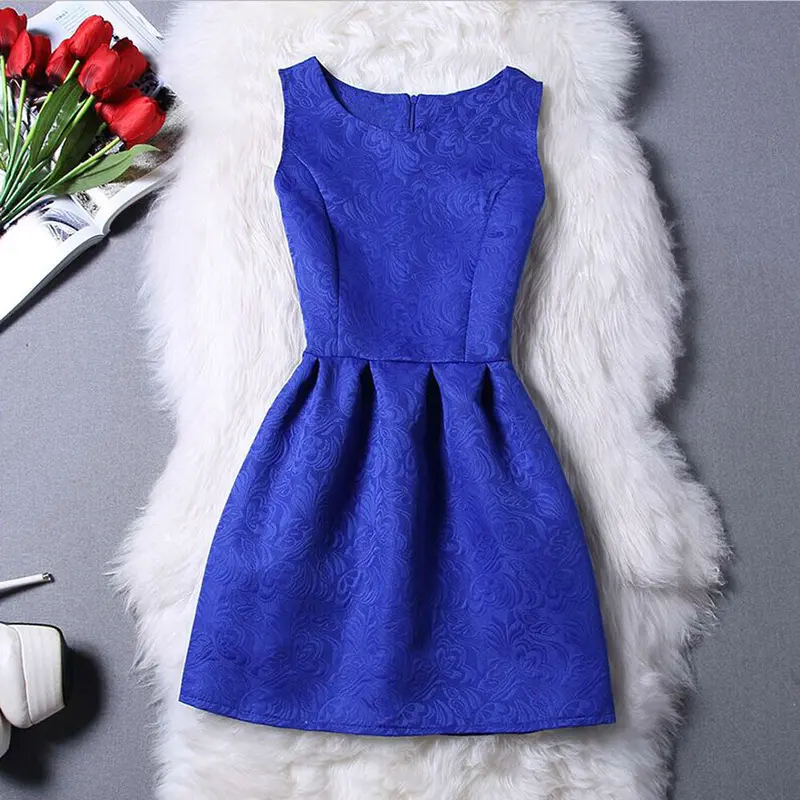 Plus Size Dress Women Elegant Office Casual Sleeveless A-Line Dresses Vestidos De Fiesta Sale Feida 5