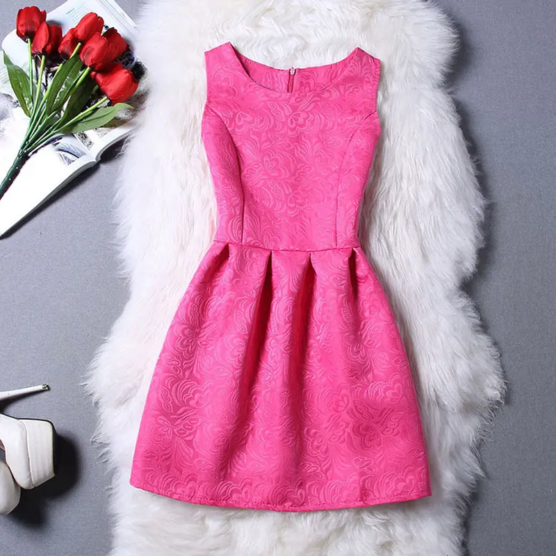 Plus Size Dress Women Elegant Office Casual Sleeveless A-Line Dresses Vestidos De Fiesta Sale Feida 8