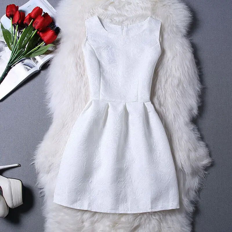 Plus Size Dress Women Elegant Office Casual Sleeveless A-Line Dresses Vestidos De Fiesta Sale Feida 9