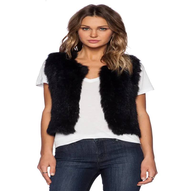 Plus Size Faux Fur Jacket Women Natural Vest Gilet Sleeveless Lapel Outerwear Jacket Coat Hair Jacket Waistcoat 1