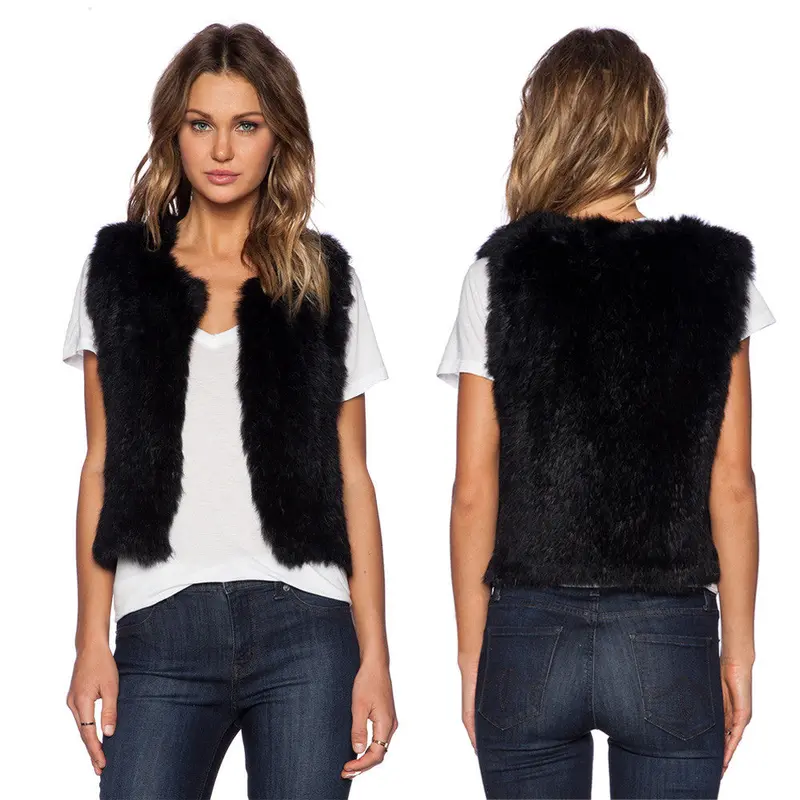 Plus Size Faux Fur Jacket Women Natural Vgilet Sleeveless Lapel Outerwear Jacket Coat Hair Jacket Waistcoat 1