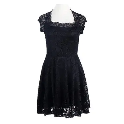 Plus Size Sxl Bodycon Party Dresses Women Vintage Lace Black White Dress Casual Sexy Sheath Dress 1
