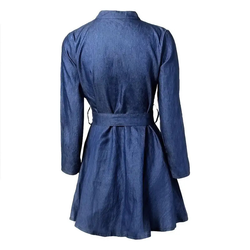 Plus Size Sxl Dress Sexy Romper Style Women Clothing Loose Casual Denim Dress Elegant Ol Slim Dresses 4