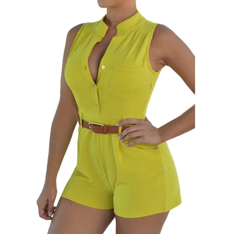 Plus-Size White Denim Romper – Adjustable Playsuit Jumpsuit with Shorts for Women