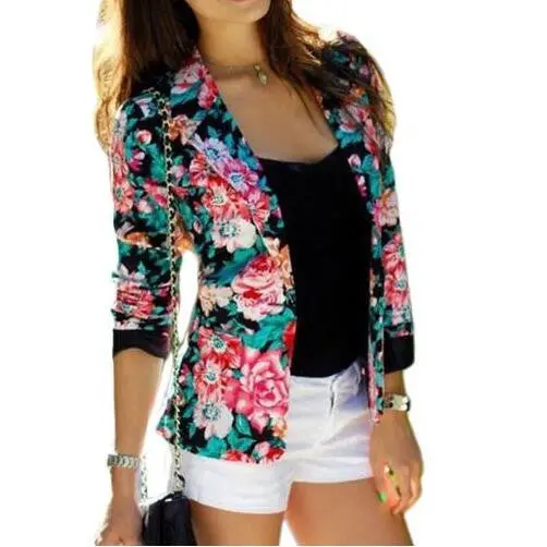 Plus Size Women Blazer Suits Slim Floral Blazer Suit Jacket Outwear Long Sleeve Women Jacket Coat Gv313 1