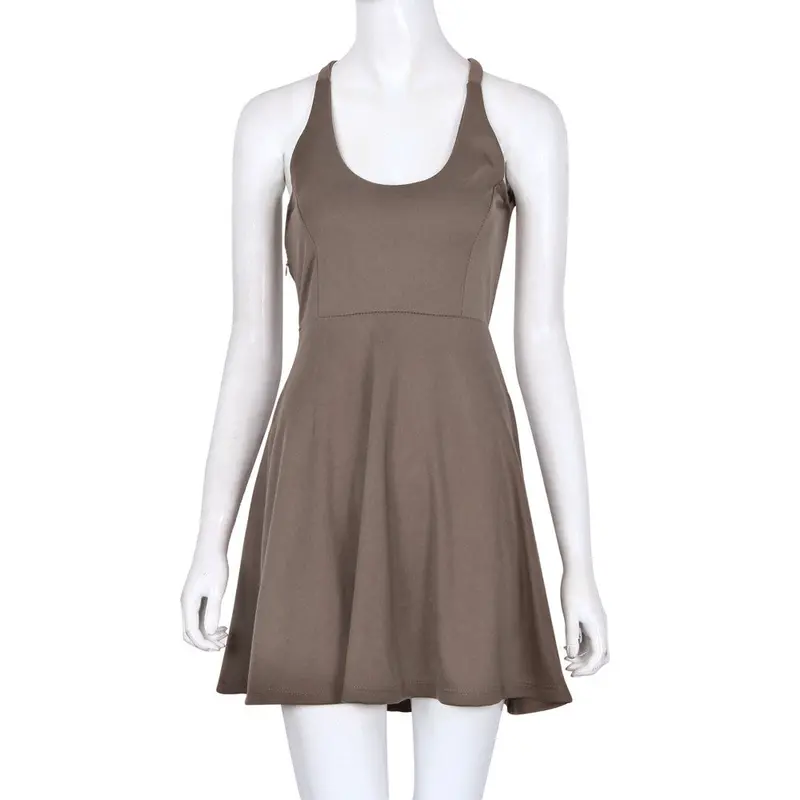 Plus Size Women Clothing Sexy V-Neck Halter Strap Dress Robe Feida 4