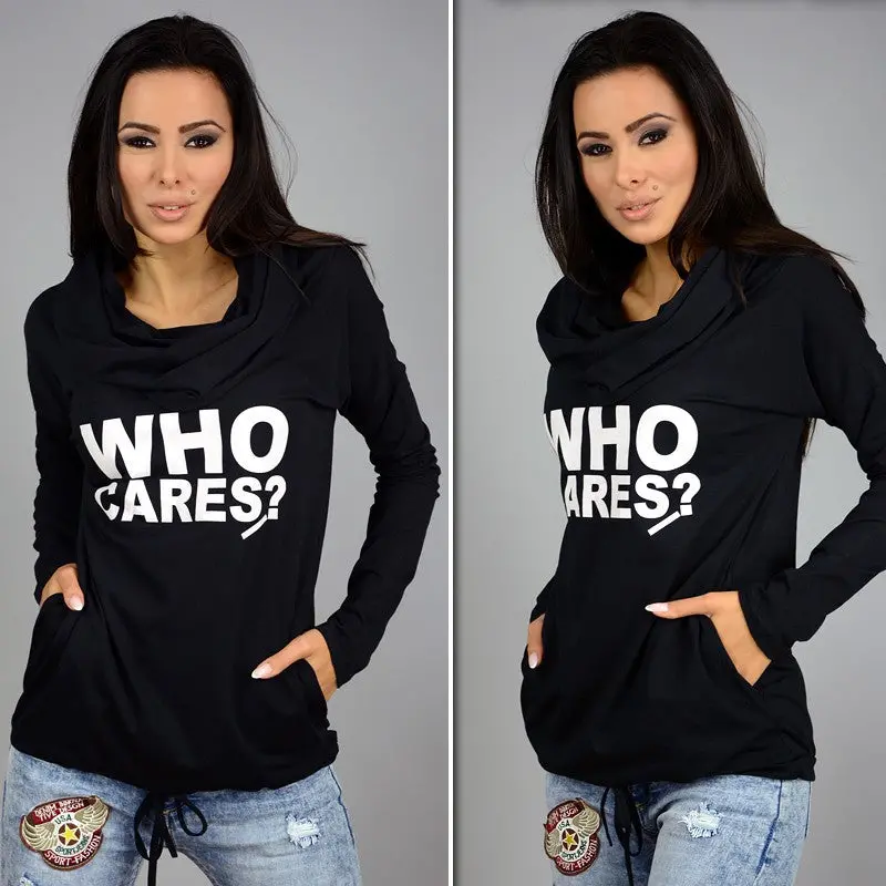 Plus Size Women Hoody Sweatshirt Women Who Cares Letter Print Hoodies Long Sleeve Casual Hooded Sweatshirts Gv288 1