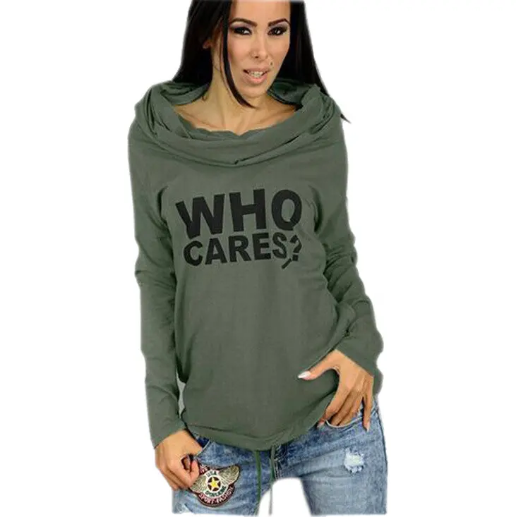 Plus Size Women Hoody Sweatshirt Women Who Cares Letter Print Hoodies Long Sleeve Casual Hooded Sweatshirts Gv288 10